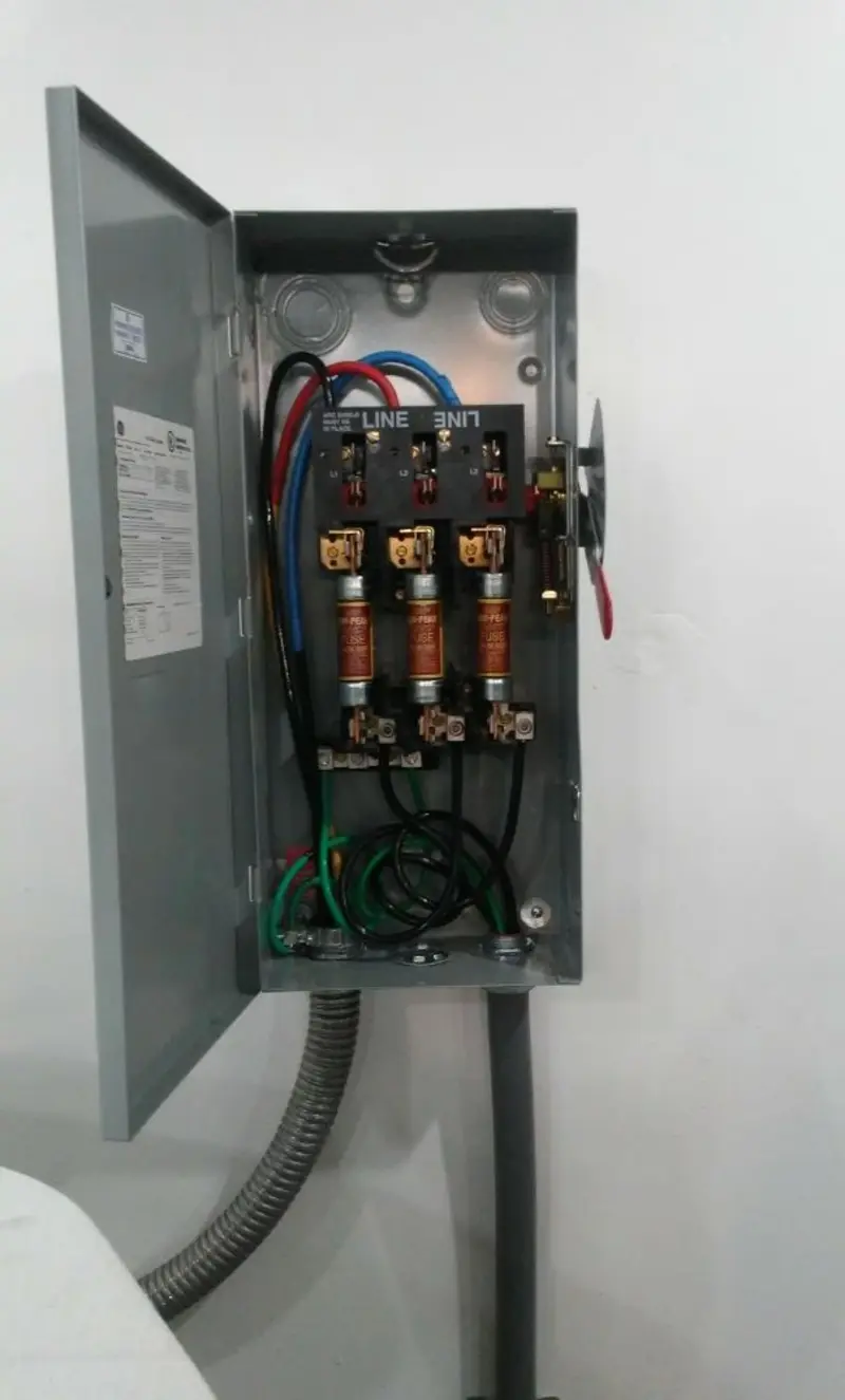 Three-phase disconnect switch installed for Electrical Wiring & Rewiring in North Hudson